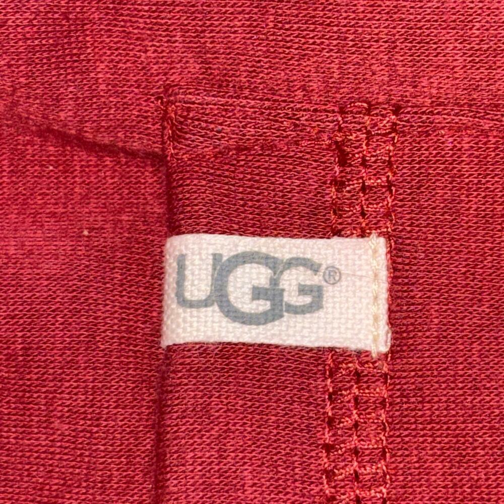 UGG Women’s Burgundy Lounge Robe Size Small Cozy Cotton Blend Belted Wrap - Picture 4 of 13